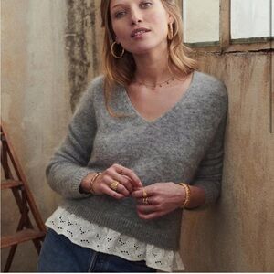 Sezane Alfred V- neck Sweater Jumper